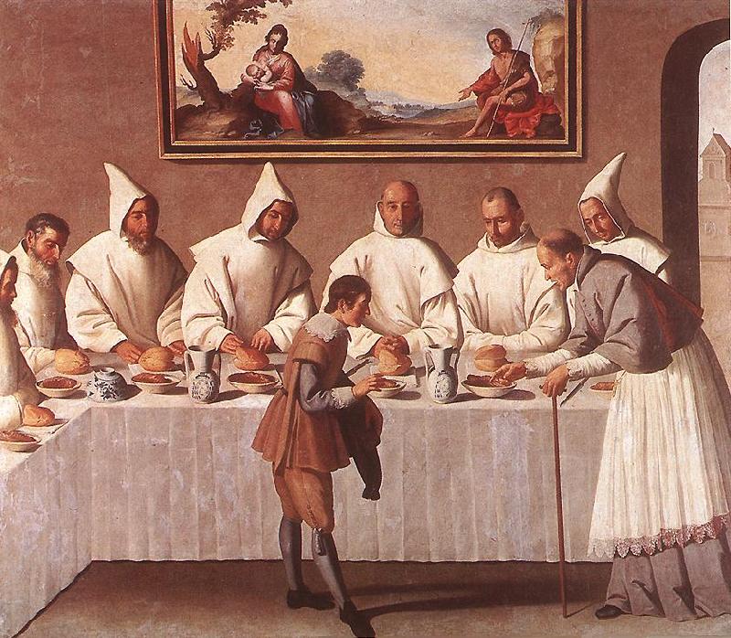 ZURBARAN  Francisco de St Hugo of Grenoble in the Carthusian Refectory